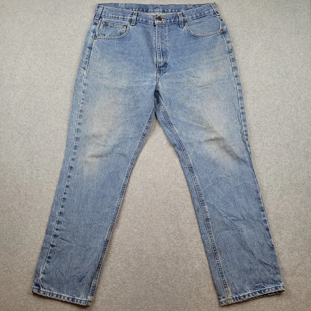 Carhartt Jeans Mens 38x30 Blue Traditional Fit‎ Stonewash B18-STW Denim Pants